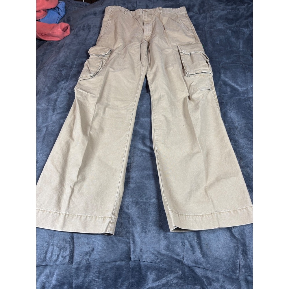 Banana Republic‎ Mens Khaki Cargo Pants Relaxed Fit Size 33x32 Cotton
